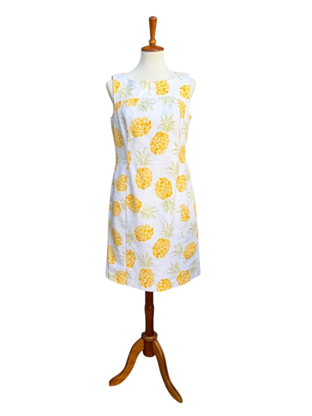 Brooks Brothers Women’s 10 Pineapple Print Textured  Preppy Sheath Dress